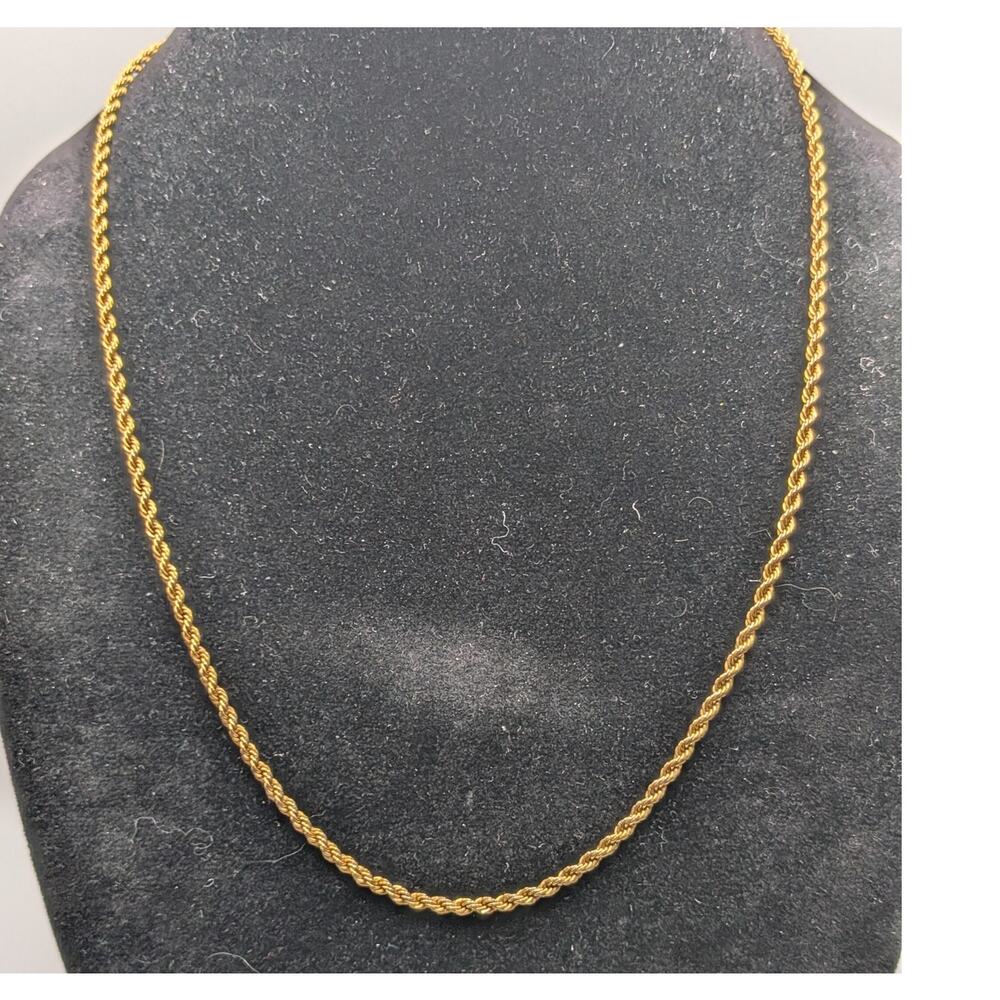 MONET Gold Tone Rope Chain Necklace 22in Vintage